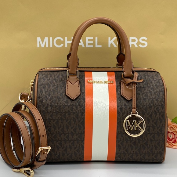 MICHAEL KORS BEDFORD SMALL DUFFLE SATCHEL TNGRINE - Picture 4 of 16